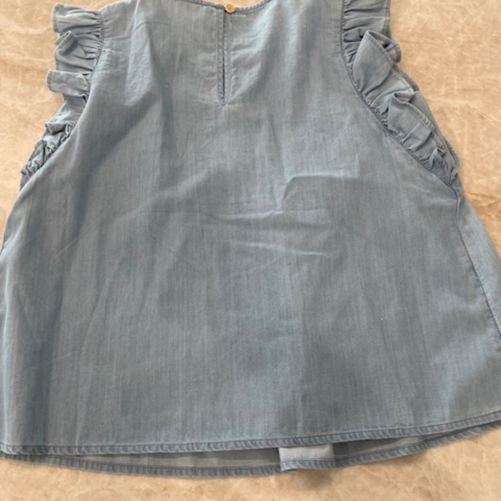 Crewcuts Chambray Smocked and Ruffled Top, Size Medium, NWT. - Picture 6 of 6